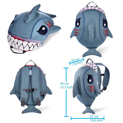 Mochila Infantil de Tiburón - Gris
