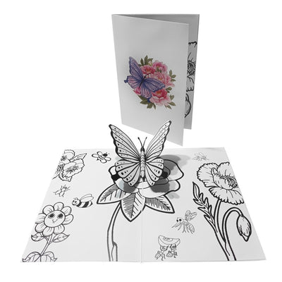 Mariposa sobre una rosa - POP UP