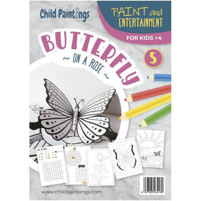 Mariposa sobre una rosa - POP UP