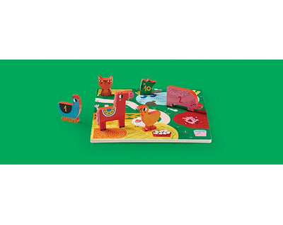 Stacking Wood Puzzle 123 Barnyard 10 pc