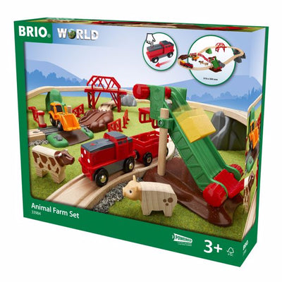BRIO Set ferroviario de granja con ganado