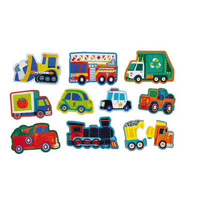 PUZZLE 2 PC. LET´S BEGIN VEHICLES