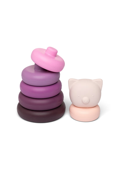 Stacking Pig Tower Purples and Pinks