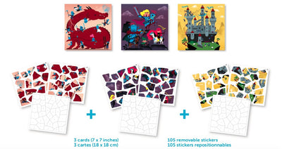 Mis Puzles de Pegatinas "Caballeros y Dragones"